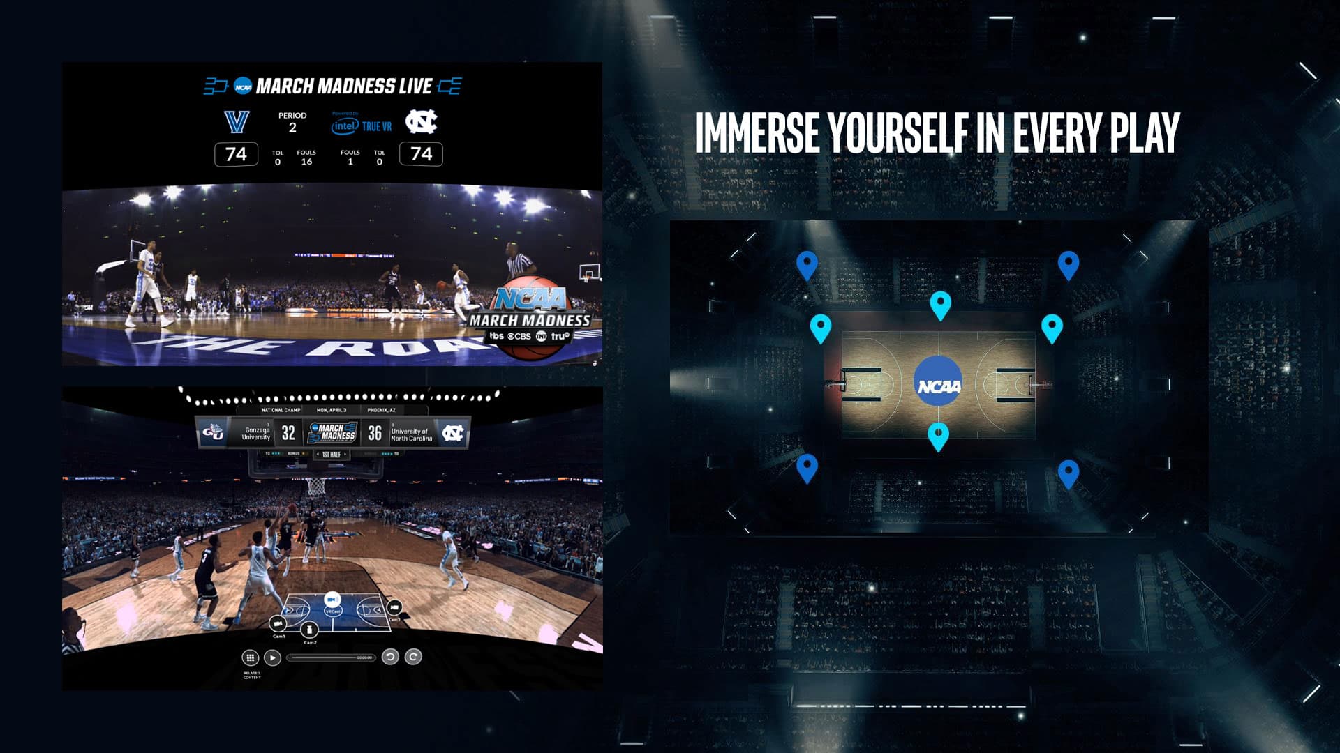 Intel TrueVR NCAA March Madness Technology Features Page